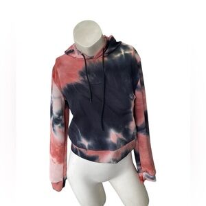 Women's Tie-Dye Hoodie in Pink and Black